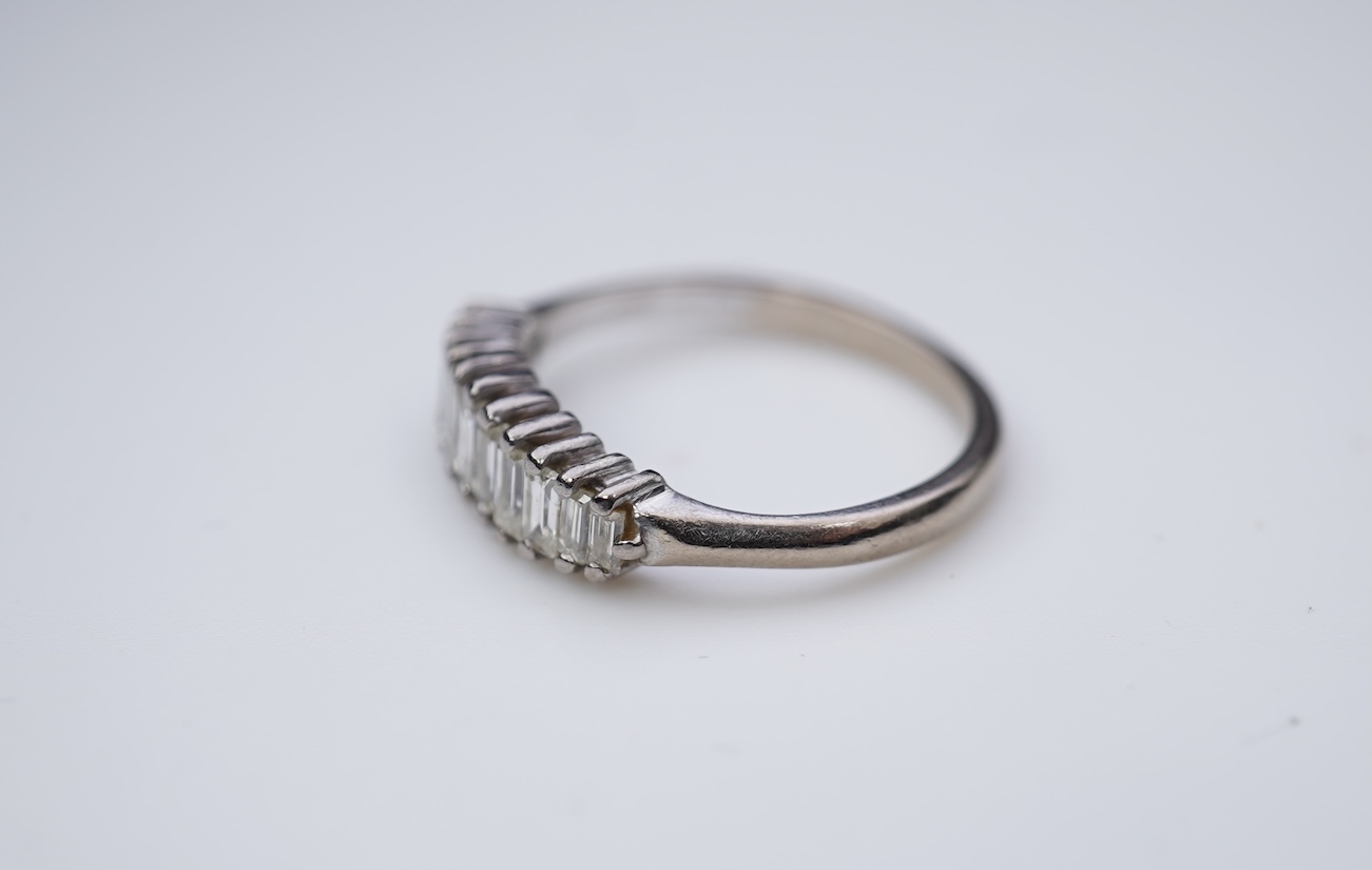 A baguette diamond ring